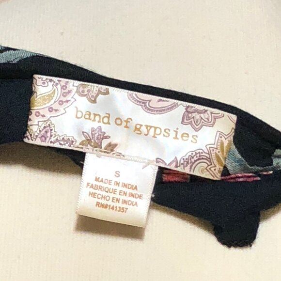 Band of Gypsies Black Floral Palazzo Romper / Jumpsuit S - Picture 13 of 13